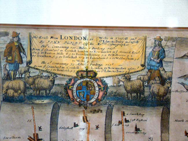 A John Ogilvy (1600-1676) Map of the Road from London to Wells, Norfolk, published in 1675 — image 2